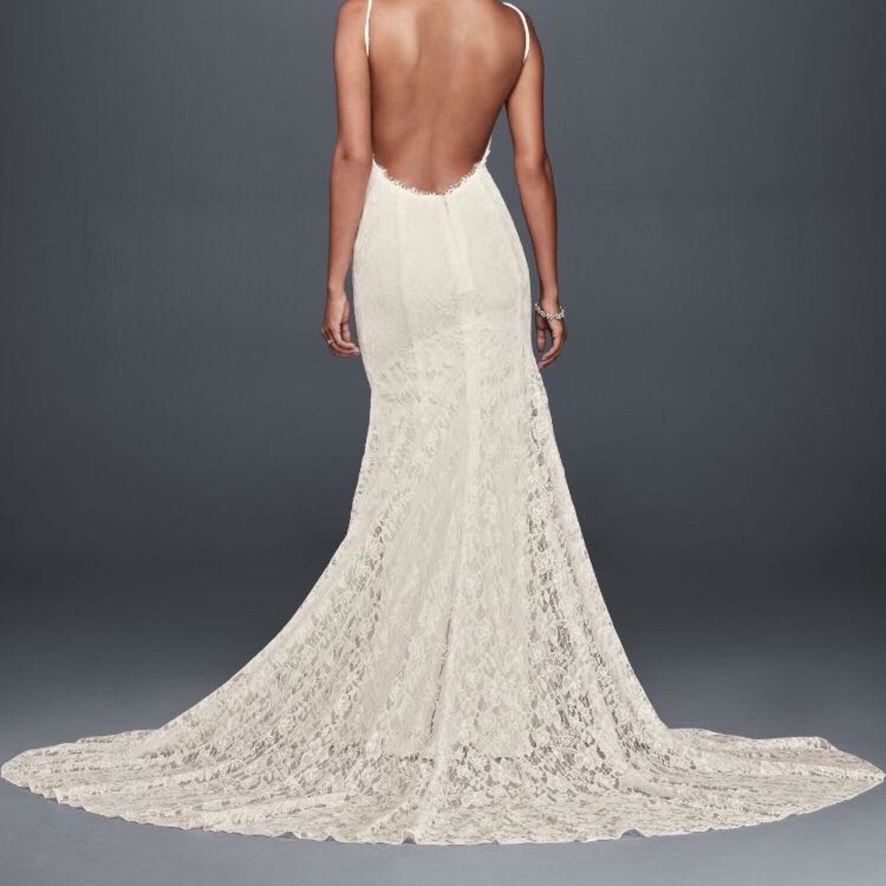 Soft Lace Low Back Wedding Dress